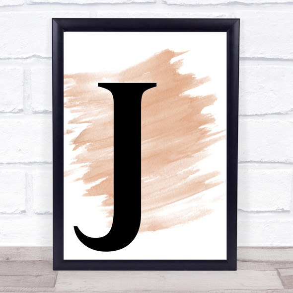 Watercolour Initial Letter J Quote Print