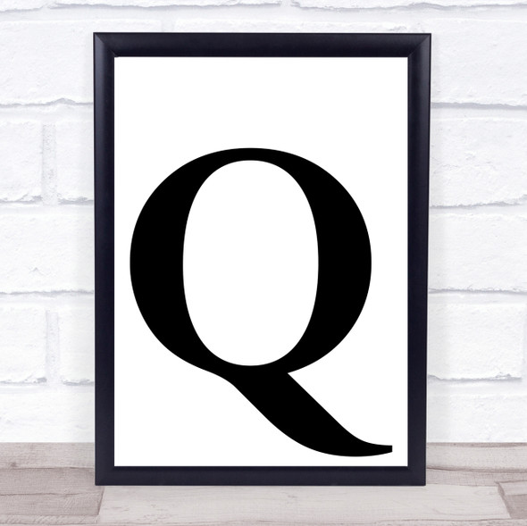 Initial Letter Q Quote Wall Art Print