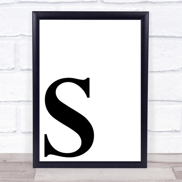 Initial Letter S Quote Wall Art Print