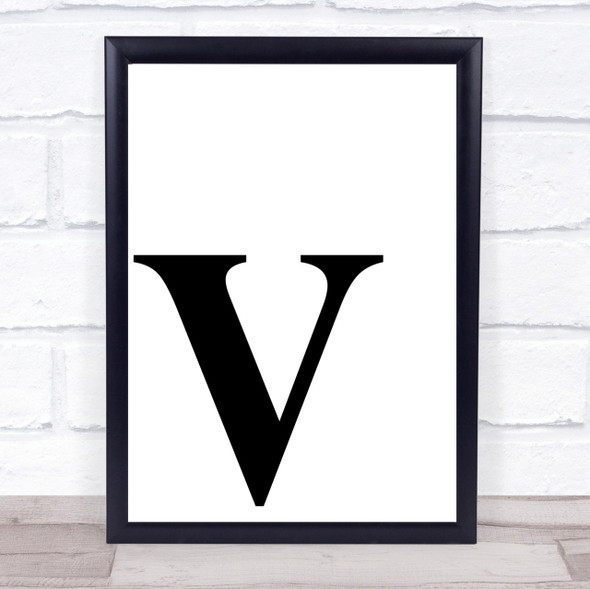Initial Letter V Quote Wall Art Print