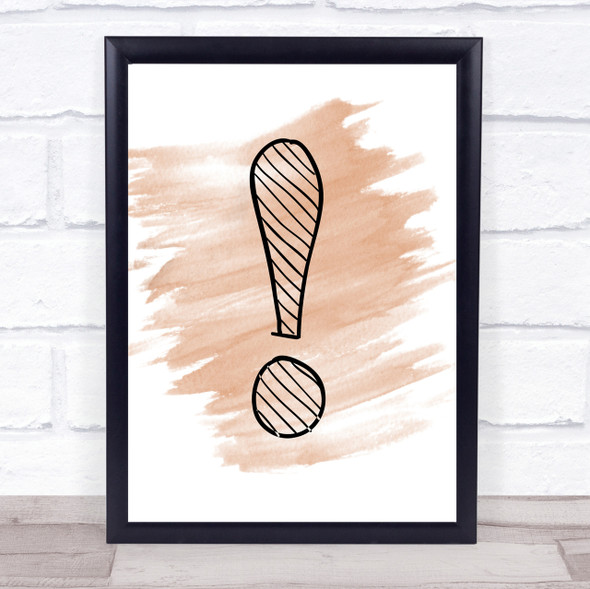 Watercolour Stripy Exclamation Mark Quote Print