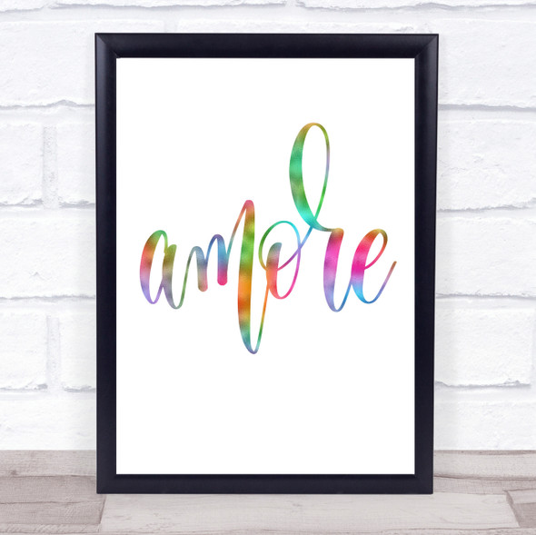 Amore Rainbow Quote Print