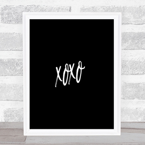 Xoxo Quote Print Black & White