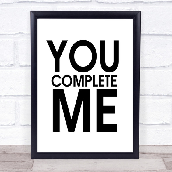 You Complete Me Jerry Maguire Quote Wall Art Print