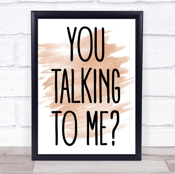 Watercolour You Talking To Me Taxi Driver Movie Quote Print