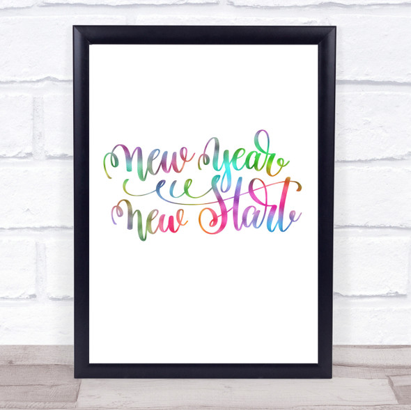 Christmas New Year New Start Rainbow Quote Print