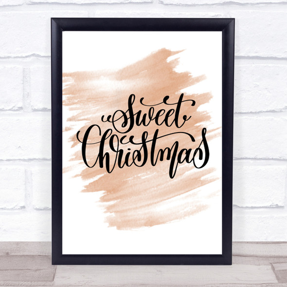 Christmas Sweet Xmas Quote Print Watercolour Wall Art