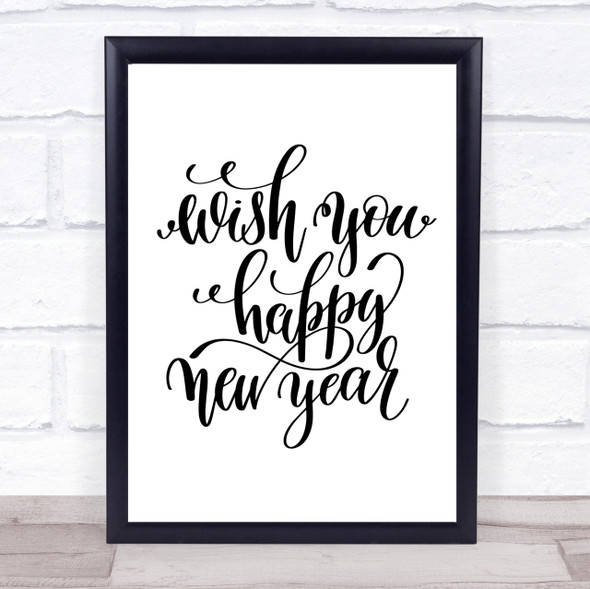 Christmas Wish Happy New Year Quote Print Poster Typography Word Art Picture