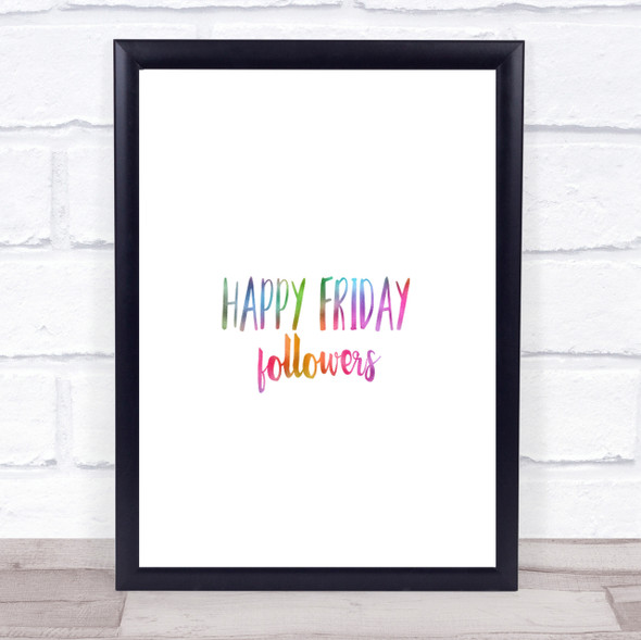 Happy Friday Rainbow Quote Print