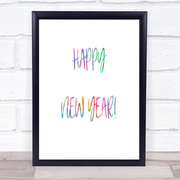 Happy New Year Rainbow Quote Print