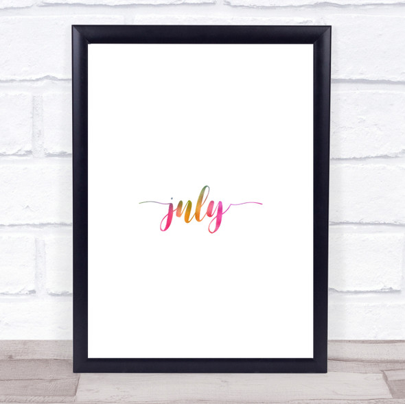 July Rainbow Quote Print