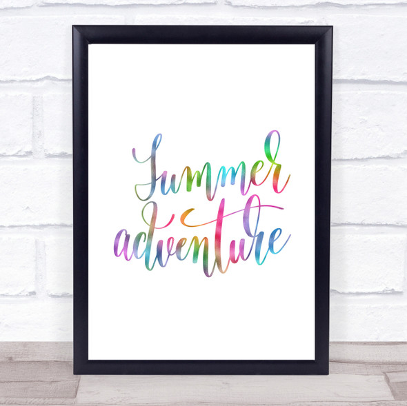 Summer Adventure Rainbow Quote Print