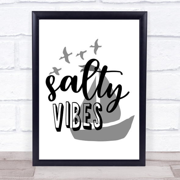 Salty Vibes Sea Quote Typogrophy Wall Art Print