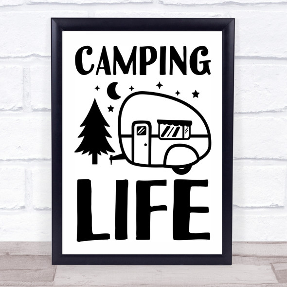 Caravan Camping Life Quote Typogrophy Wall Art Print