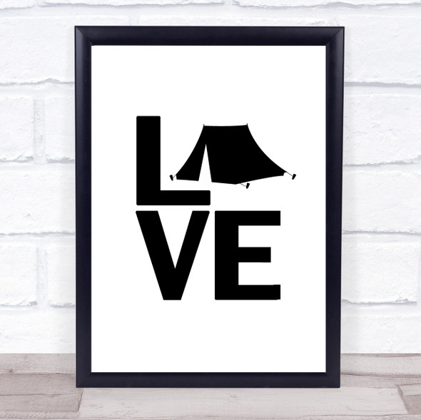 L O V E Camping Quote Typogrophy Wall Art Print