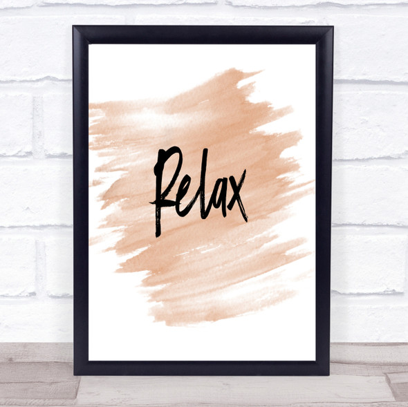 Bold Relax Quote Print Watercolour Wall Art