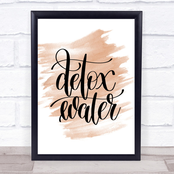 Detox Water Quote Print Watercolour Wall Art