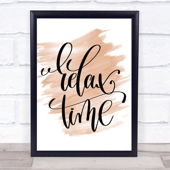 Relax Time Quote Print Watercolour Wall Art