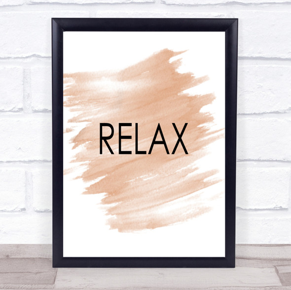 Relax Quote Print Watercolour Wall Art