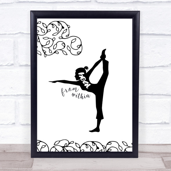 Yoga Quotes Silhouette & Beautiful Leaves Heal Quote Typogrophy Wall Art Print