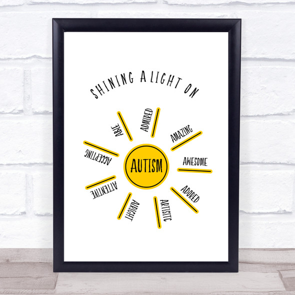 Autism Sunshine Quote Typogrophy Wall Art Print