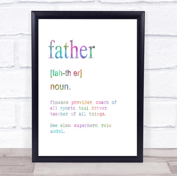 Word Definition Father Rainbow Quote Print