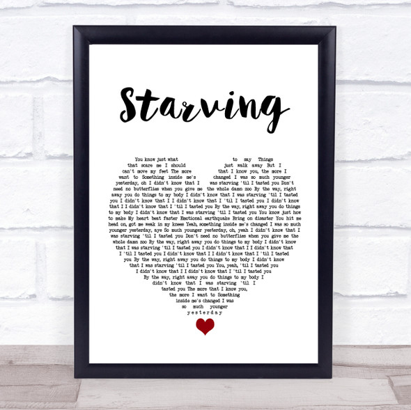 Hailee Steinfeld Starving White Heart Song Lyric Wall Art Print