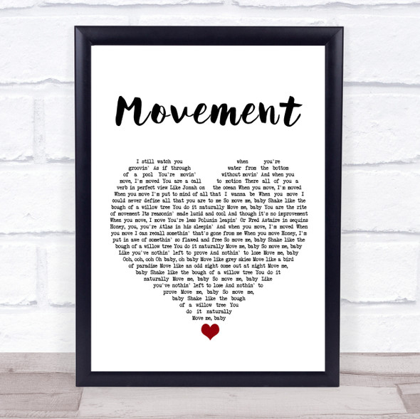 Hozier Movement White Heart Song Lyric Wall Art Print