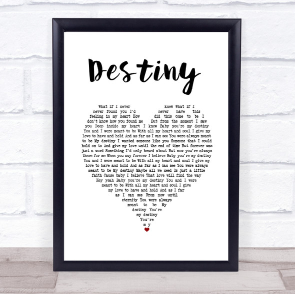 Jim Brickman Destiny White Heart Song Lyric Wall Art Print