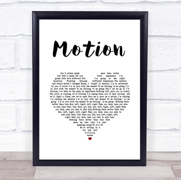 Khalid Motion White Heart Song Lyric Wall Art Print