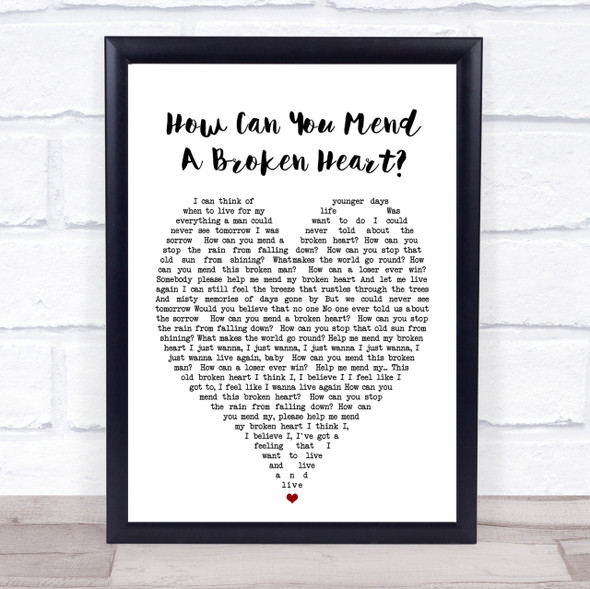 How Can You Mend A Broken Heart Al Green Heart Quote Song Lyric Print