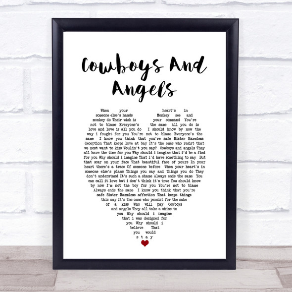 George Michael Cowboys And Angels Heart Song Lyric Quote Print