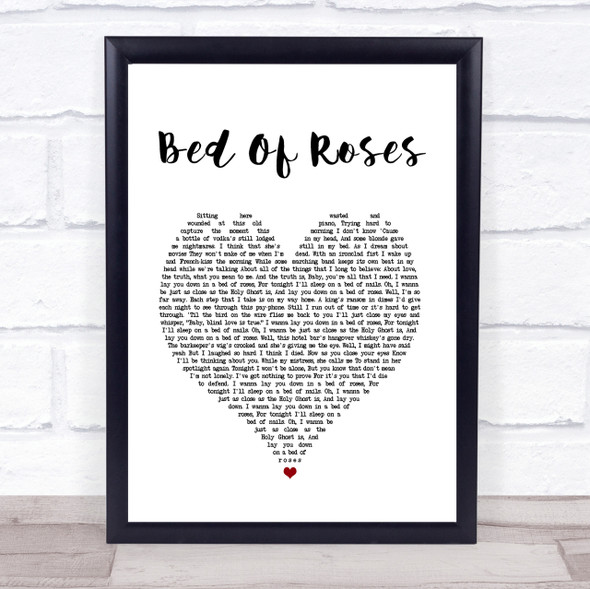 Bon Jovi Bed Of Roses Heart Song Lyric Quote Print