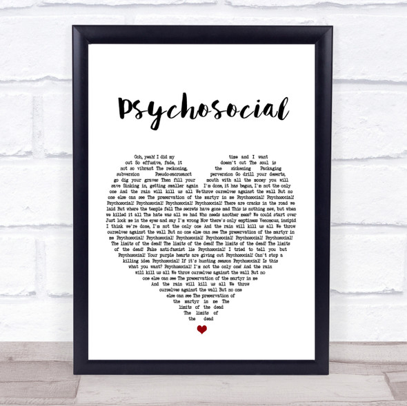 Slipknot Psychosocial Heart Song Lyric Quote Print