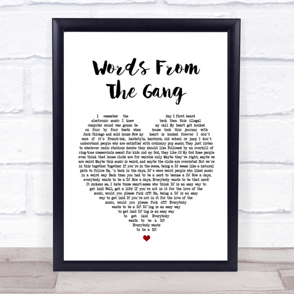 Coone Words From The Gang Heart Song Lyric Quote Print