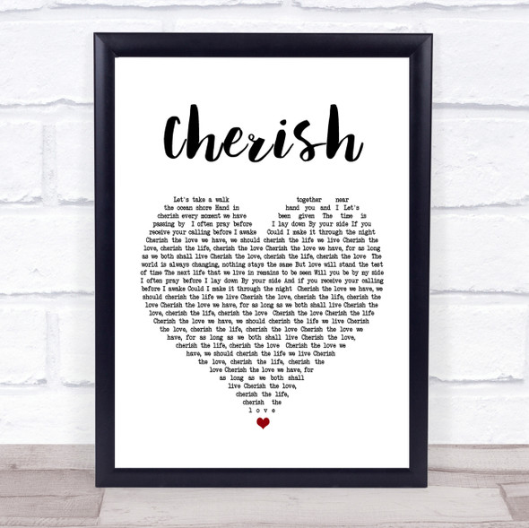 Kool & The Gang Cherish Heart Song Lyric Quote Print