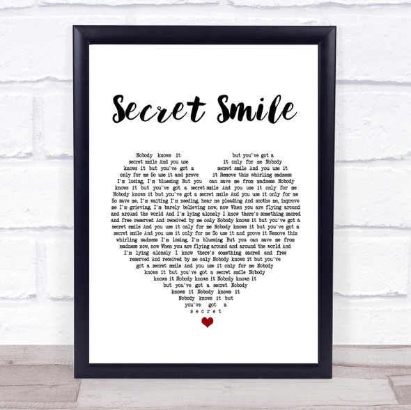 Semisonic Secret Smile Heart Song Lyric Quote Print