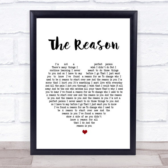 Hoobastank The Reason Heart Song Lyric Quote Print