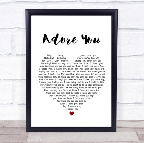 Miley Cyrus Adore You Heart Song Lyric Quote Print