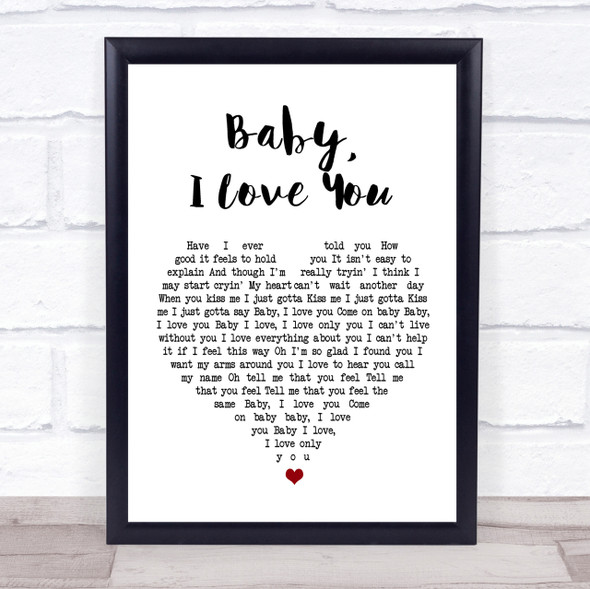 Ramones Baby I Love You White Heart Song Lyric Quote Print