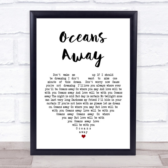 Roger Daltrey Oceans Away White Heart Song Lyric Quote Print