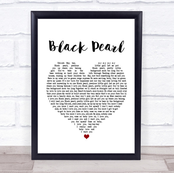 Sonny Charles & The Checkmates Black Pearl White Heart Song Lyric Quote Print