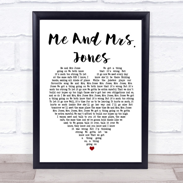 Billy Paul Me And Mrs Jones Heart Song Lyric Quote Print