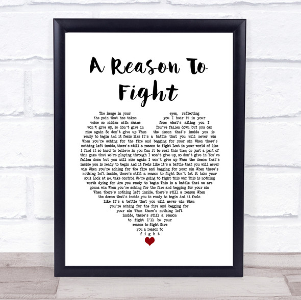 Disturbed A Reason To Fight Heart Song Lyric Quote Print