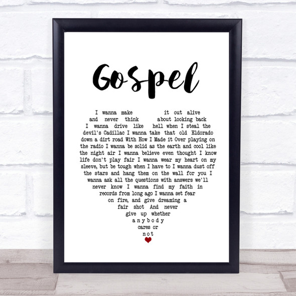 John Moreland Gospel Heart Song Lyric Quote Print