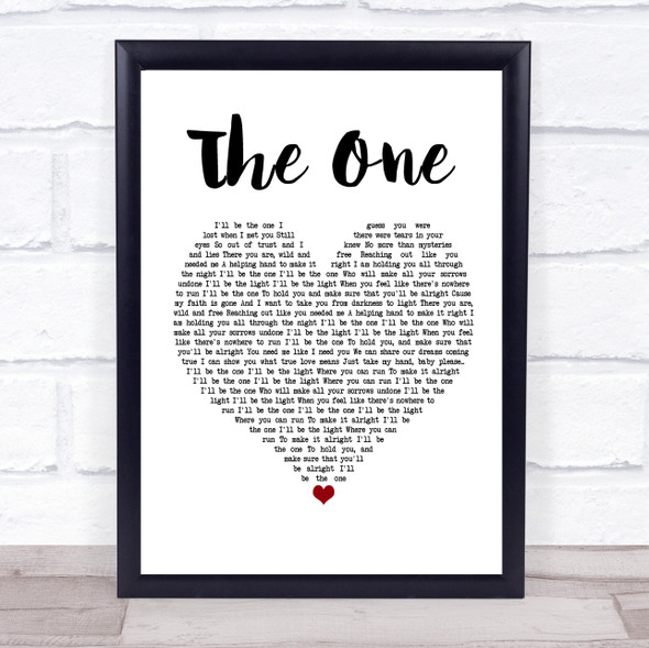 Backstreet Boys The One White Heart Song Lyric Print