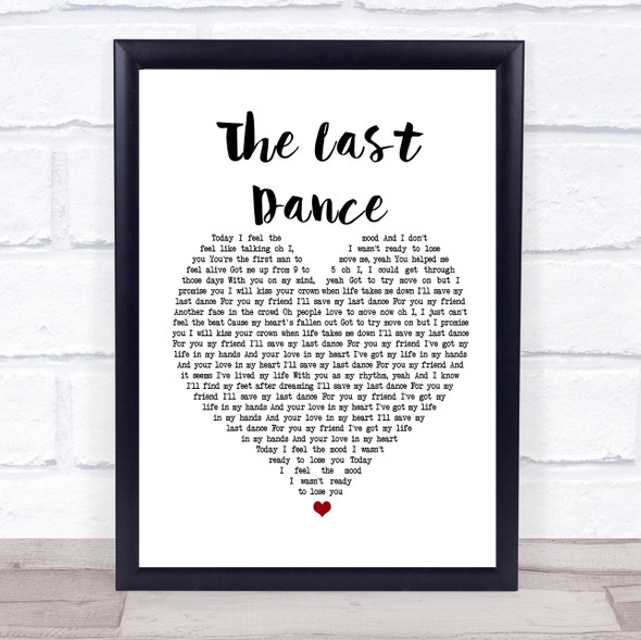 Clare Maguire The Last Dance White Heart Song Lyric Print