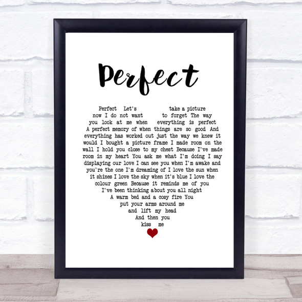 Doria roberts Perfect White Heart Song Lyric Print