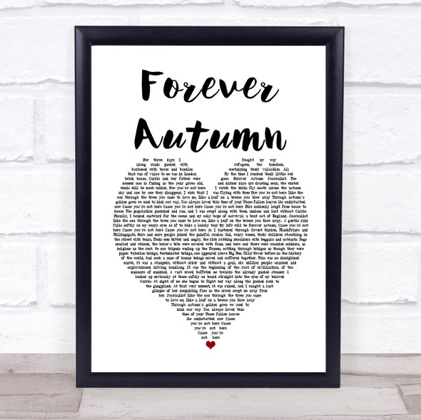 Justin Hayward Forever Autumn White Heart Song Lyric Print