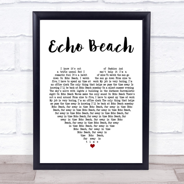 Martha & The Muffins Echo Beach White Heart Song Lyric Print